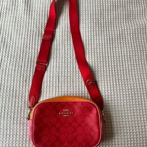 Coach Vibrant Red and Orange Crossbody Bag